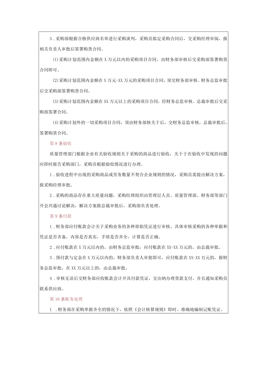 采购管理制度采购申请、控制、验收、付款、退货制度.docx_第3页