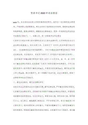 党委书记2022年述法报告.docx