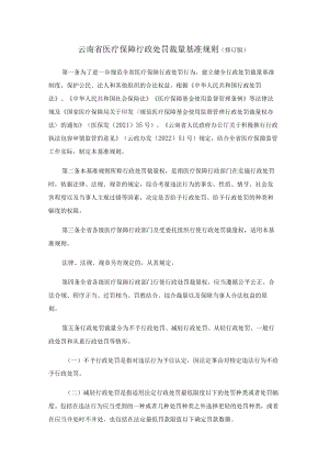 云南省医疗保障行政处罚裁量基准规则（修订版）-全文及裁量及减免责清单.docx