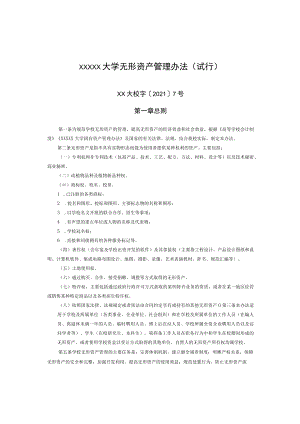 XXXXX大学无形资产管理办法.docx