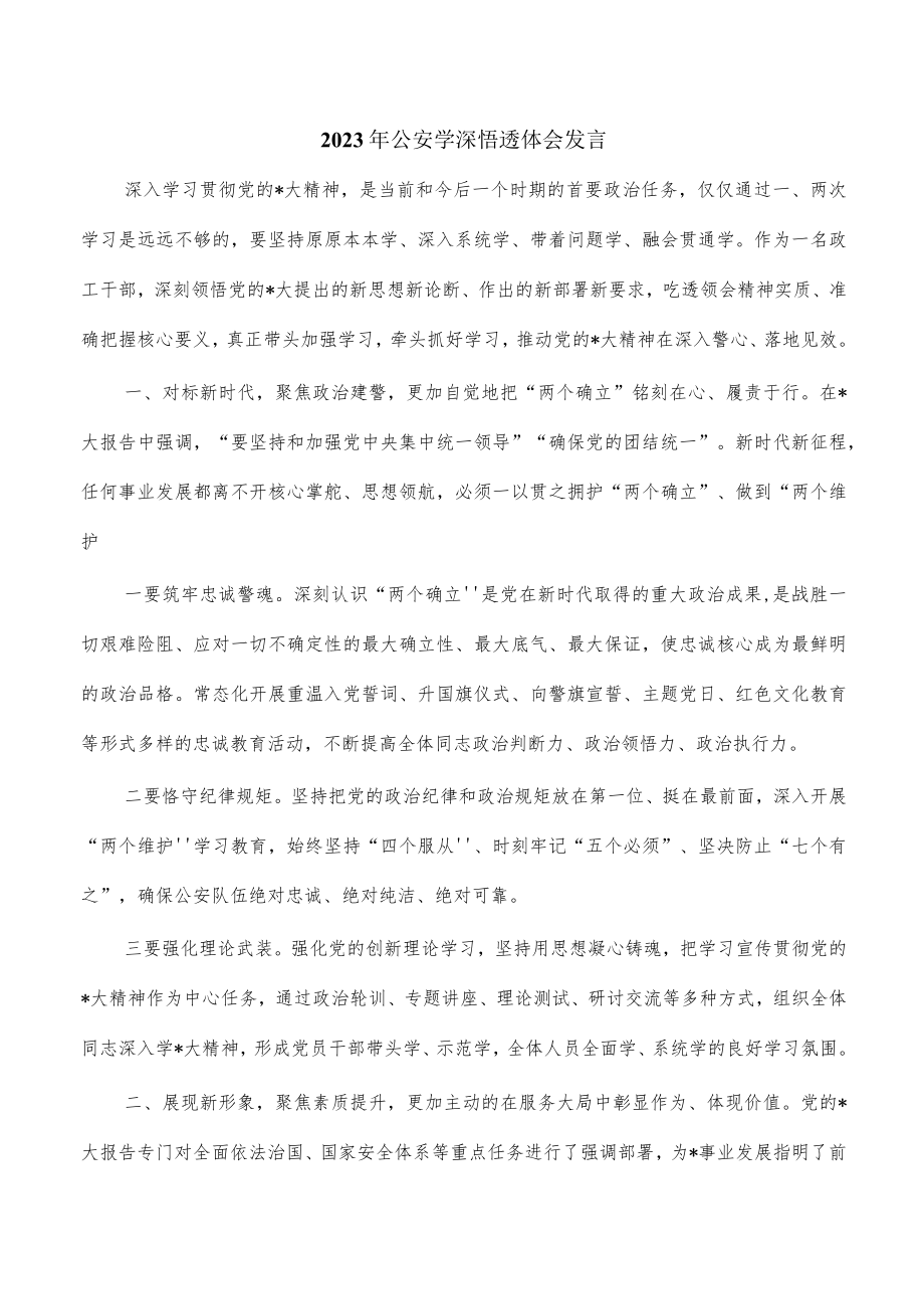 2023年公安学深悟透体会发言.docx_第1页