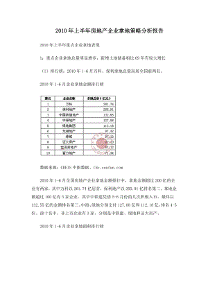 XXXX年上半年房地产企业拿地策略分析报告_12页.docx