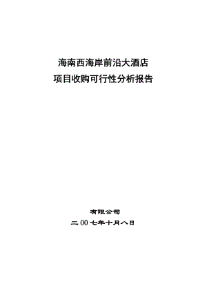 海南酒店项目收购可行性分析.docx