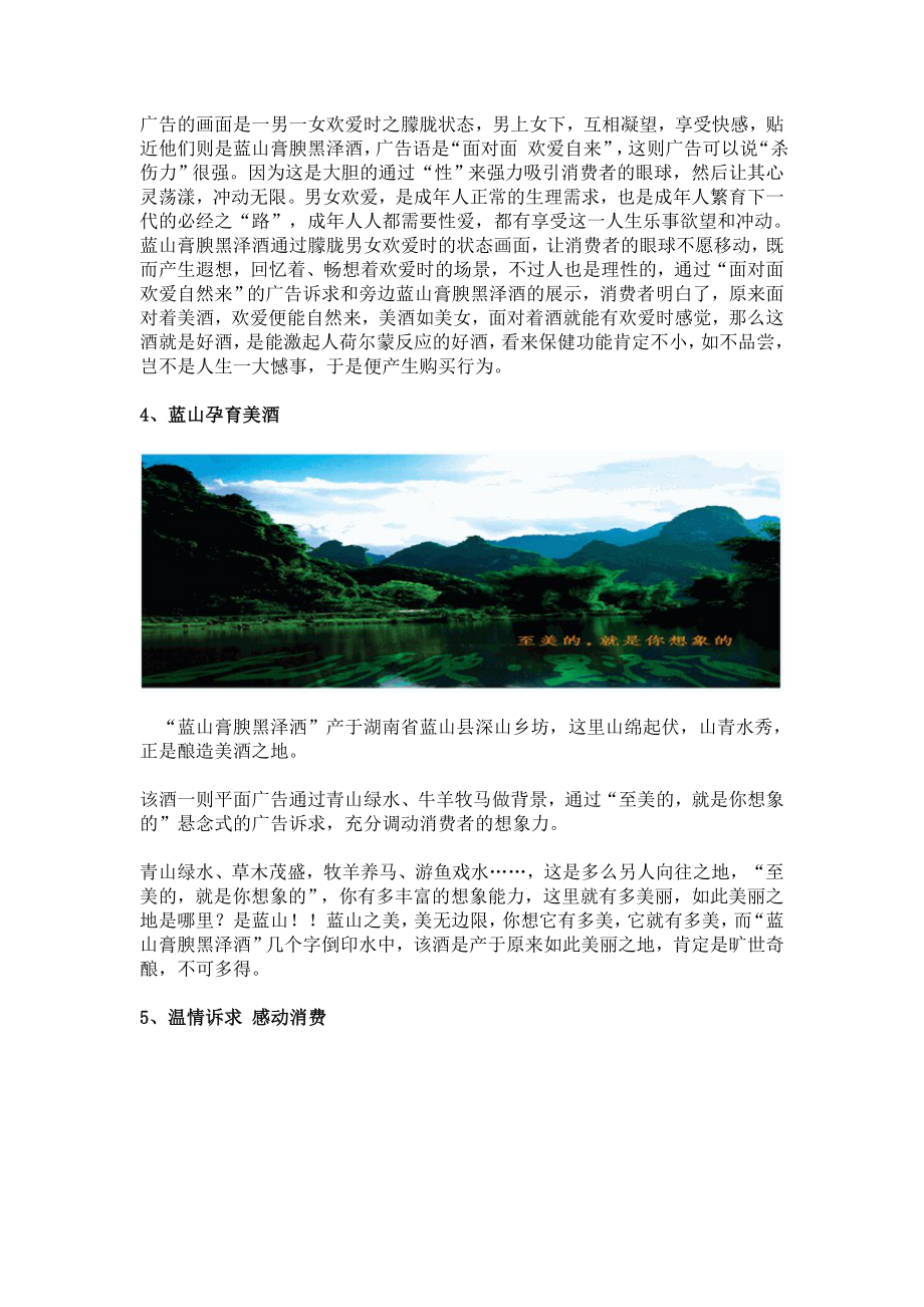 蓝山膏腴黑泽酒经典系列广告分析一.docx_第3页