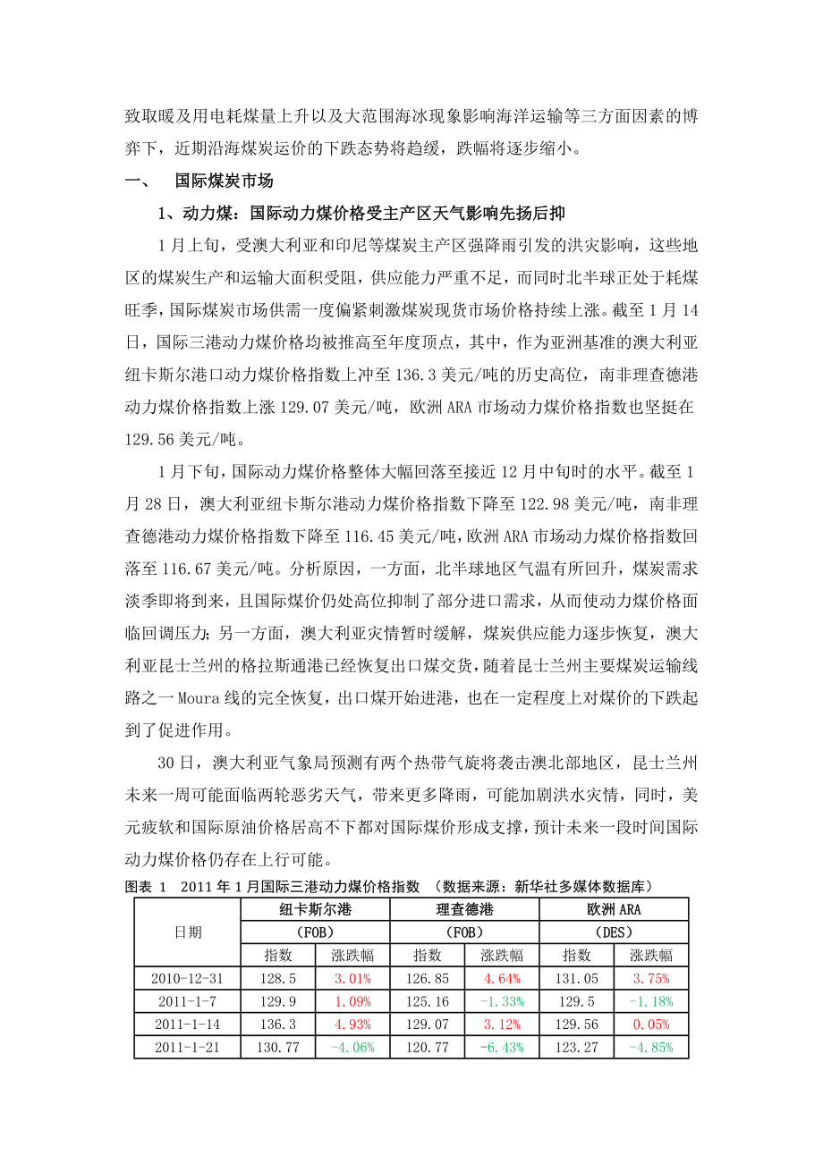 评】国际焦煤价格大涨 节前国内动力煤和海运市场双低迷.docx_第2页