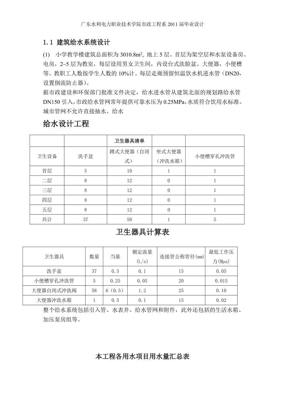 11给排水2班黄倩华毕业设计说明书.docx_第2页