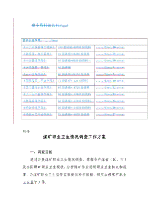 煤矿职业卫生情况调查方案介绍.docx