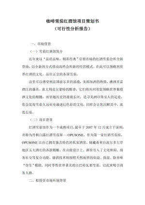 红酒馆项目策划书可行性分析报告.docx