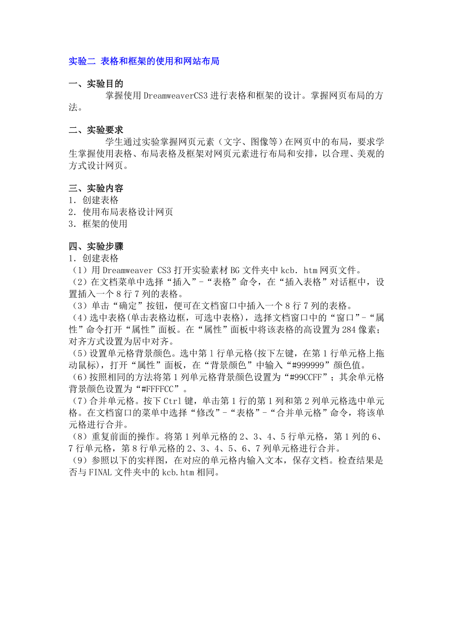 表格和框架的使用和网站布局.docx_第1页