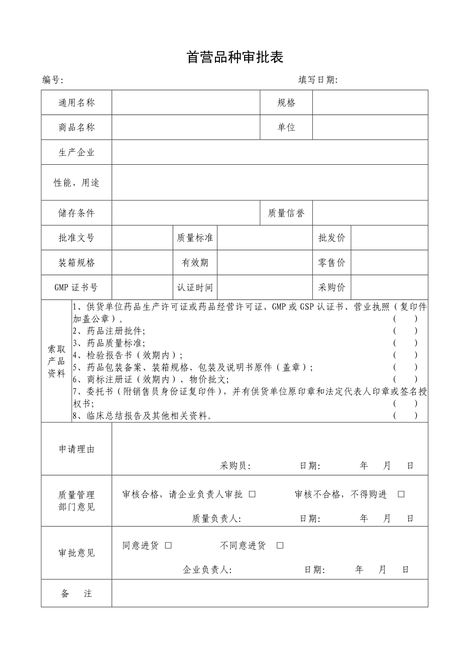 2018年零售药店GSP认证各项记录表格大全(DOC48页).doc_第1页