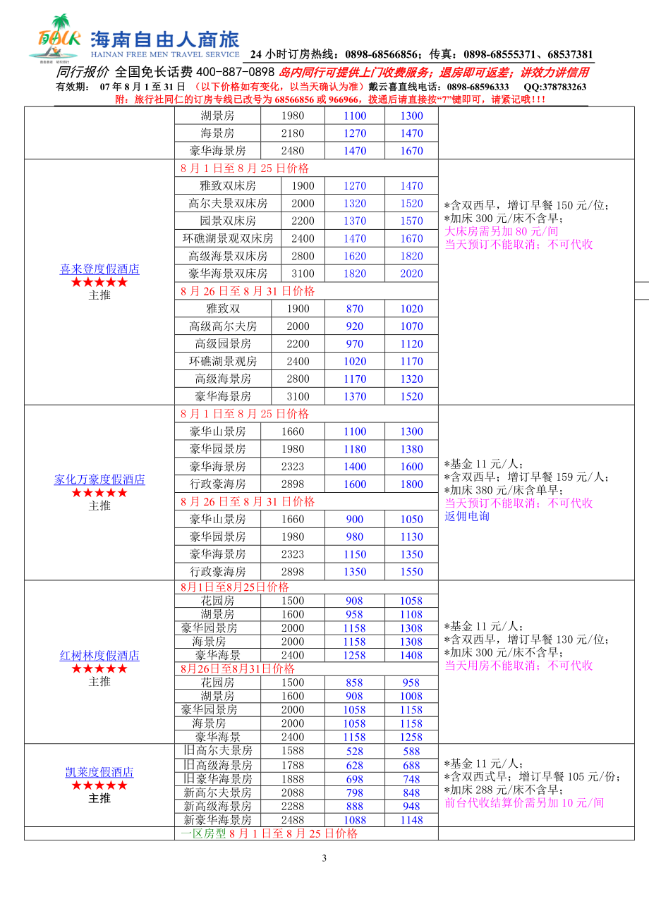 海南海口地区酒店.docx_第3页