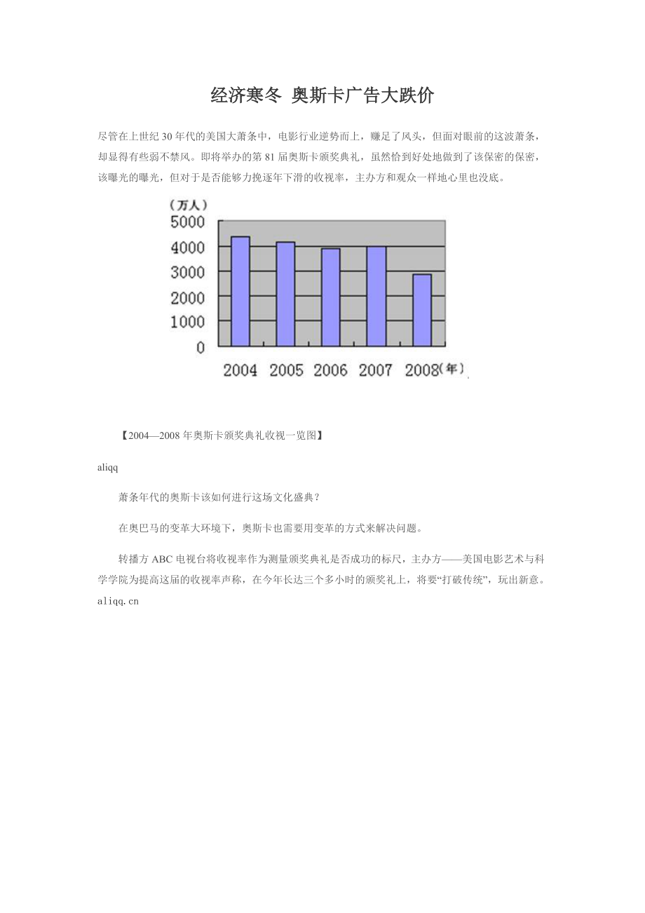 经济寒冬奥斯卡广告大跌价.docx_第1页