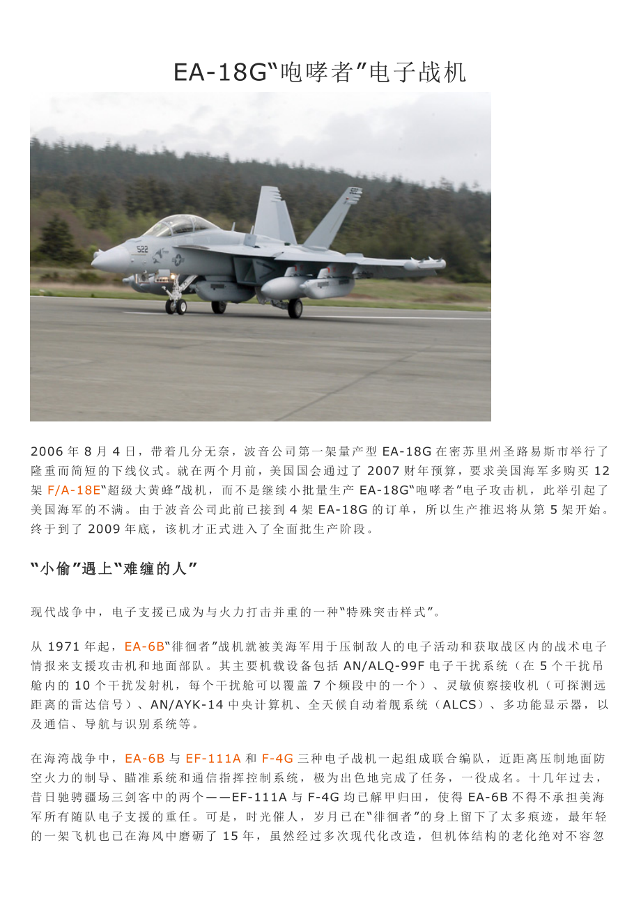 EA-18G“咆哮着”电子战机.docx_第1页