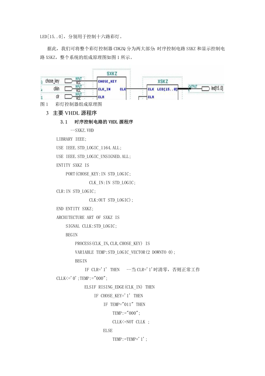 EDA论文FPGA循环彩灯的设计_林小兵_电子08_2号.docx_第3页