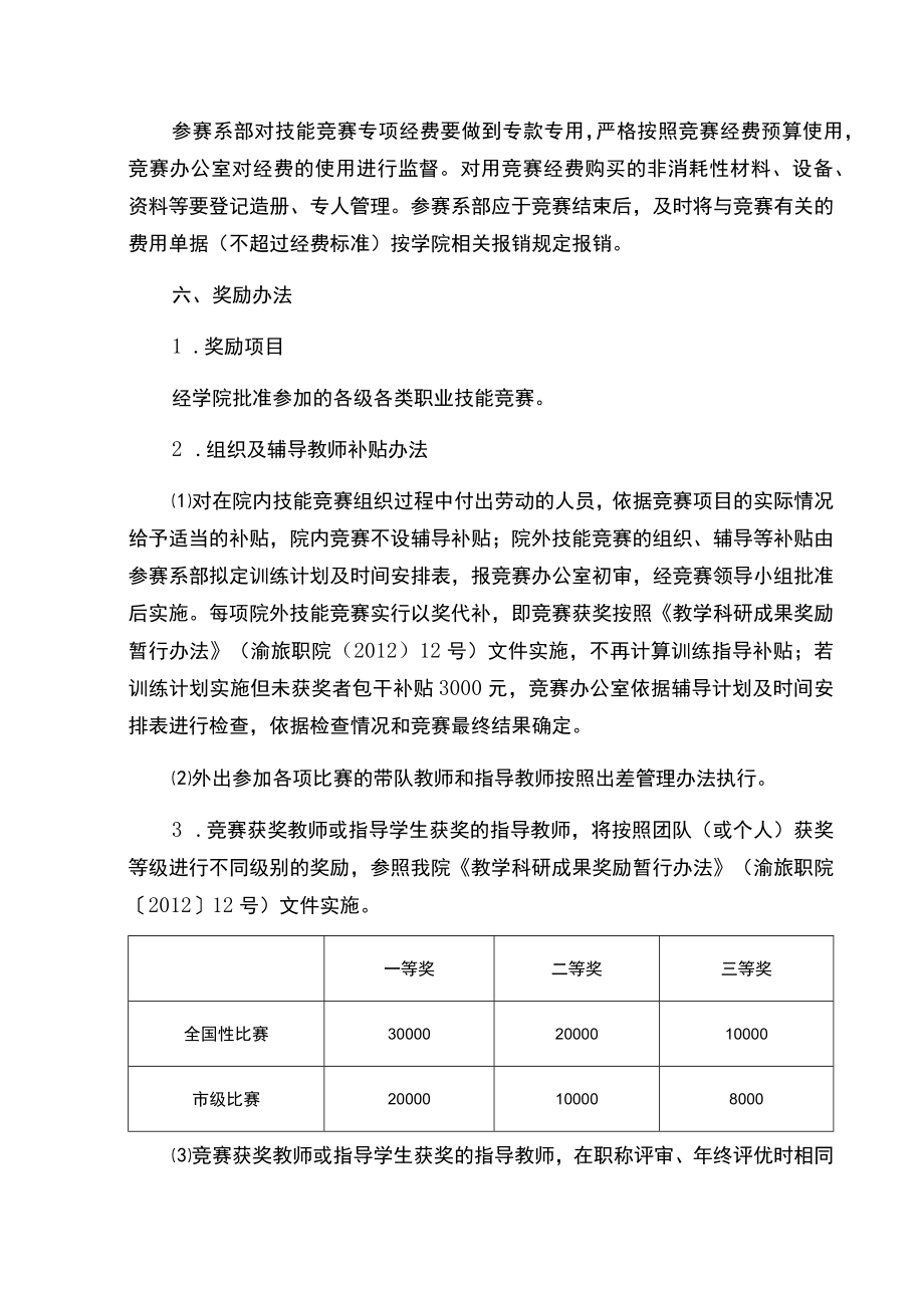 重庆旅游职业学院职业技能竞赛管理及奖励办法.docx_第3页