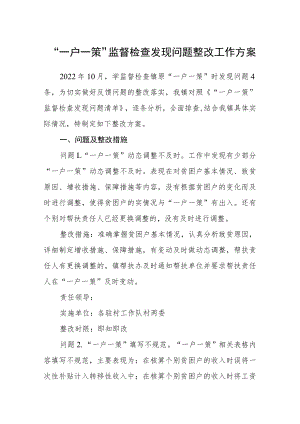 “一户一策”监督检查发现问题整改工作方案.docx