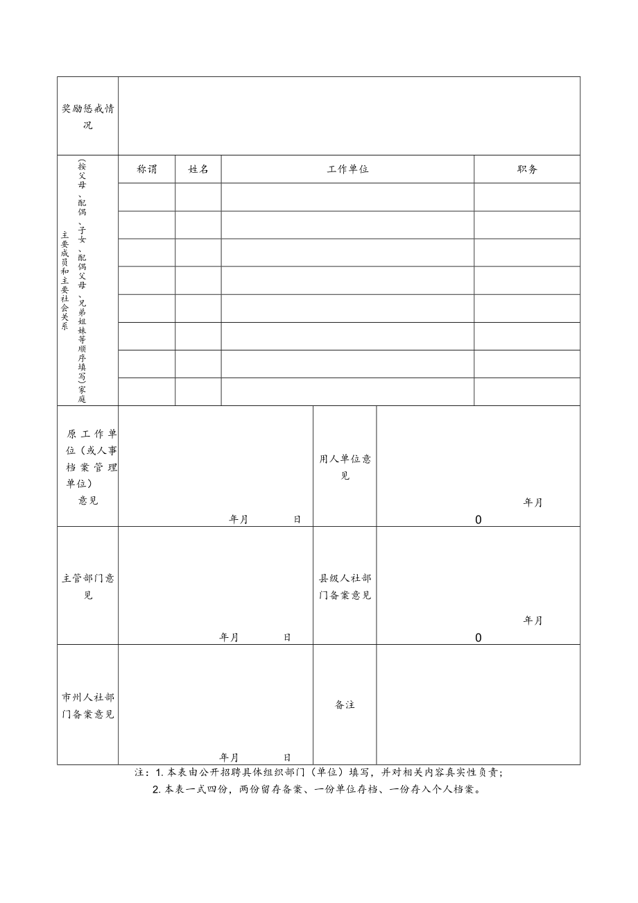 贵州省市州及以下事业单位公开招聘人员备案表.docx_第2页