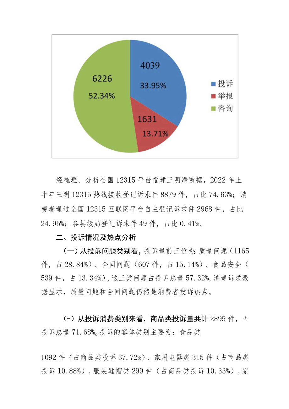 三明市12315投诉举报咨询数据分析报告.docx_第2页