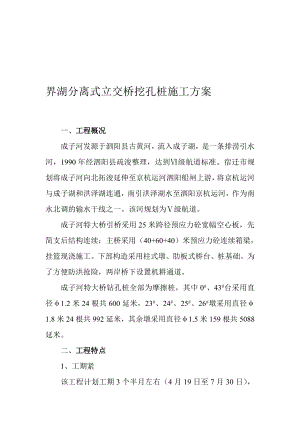 某分离式立交桥挖孔桩施工方案.doc