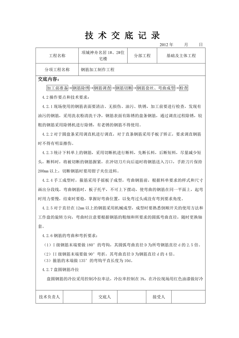 住宅楼基础主体工程钢筋加工制作技术交底.doc_第2页