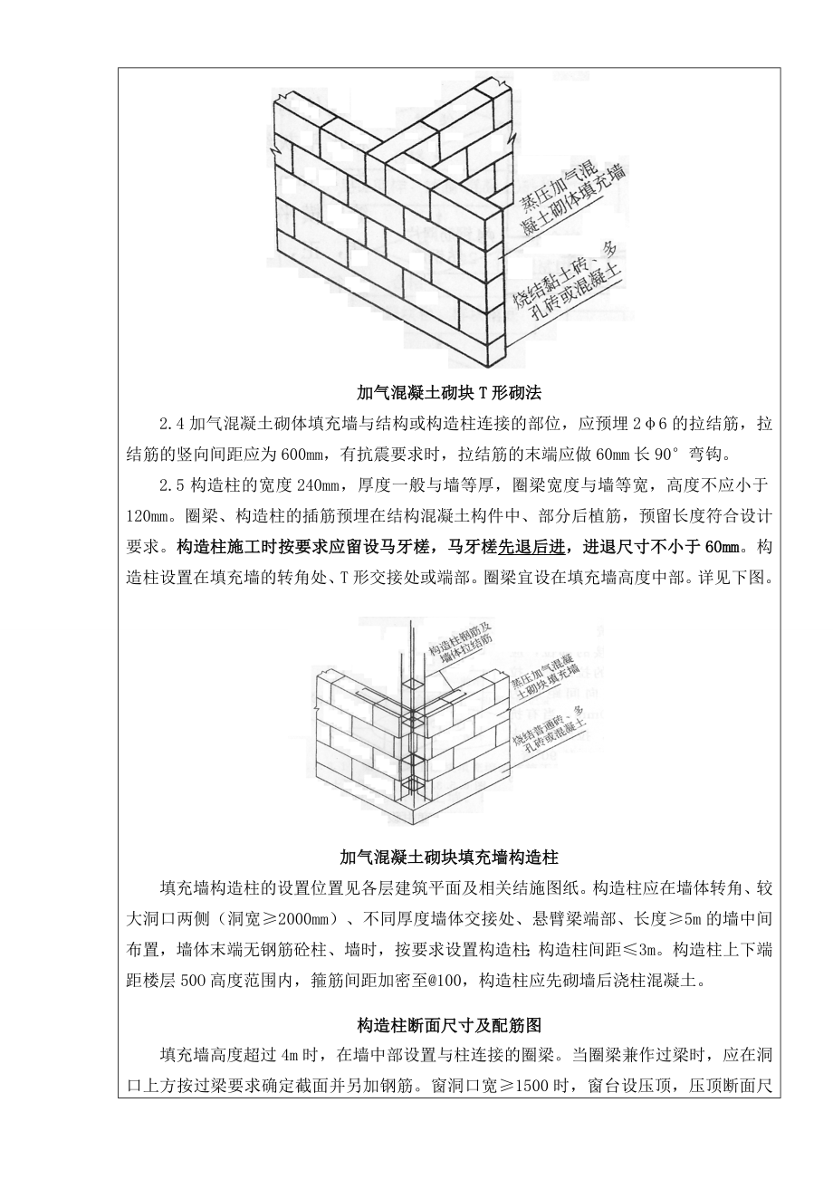 加气混凝土砌块填充墙砌筑技术交底.doc_第3页