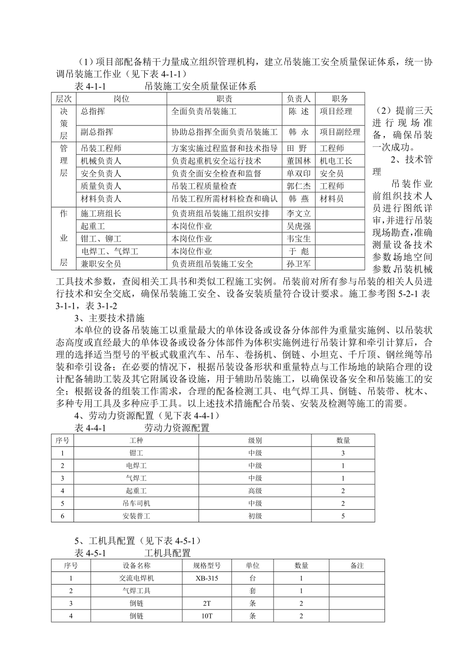 河北某化工项目车间工程闪蒸设备吊装施工方案.doc_第2页