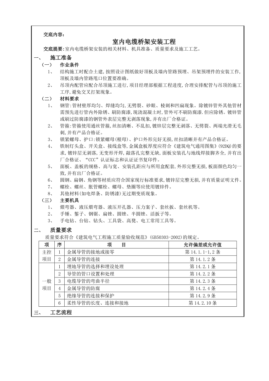 室内电缆桥架安装工程技术交底1.doc_第2页