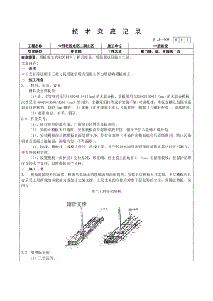 现浇混凝土剪力墙结构住宅楼模板技术交底.doc