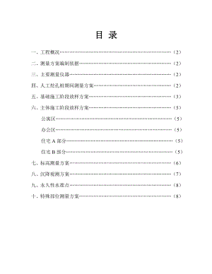 商住楼施工测量方案湖南.doc