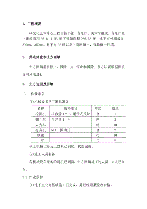 江苏多层框架文艺中心土方回填工程施工方案.doc