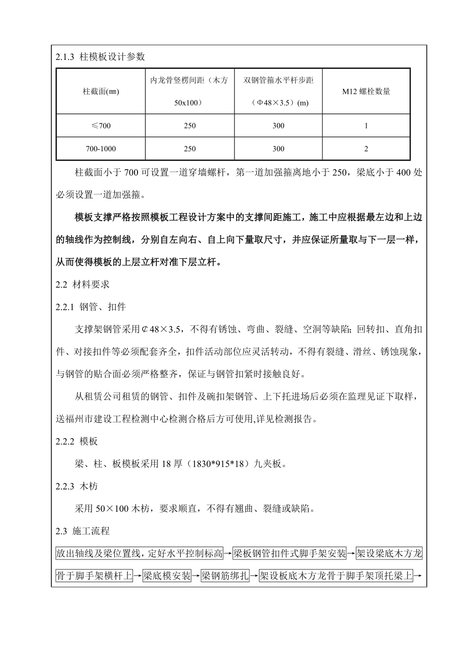 大厦工程高支模板支撑架施工安全技术交底.doc_第2页