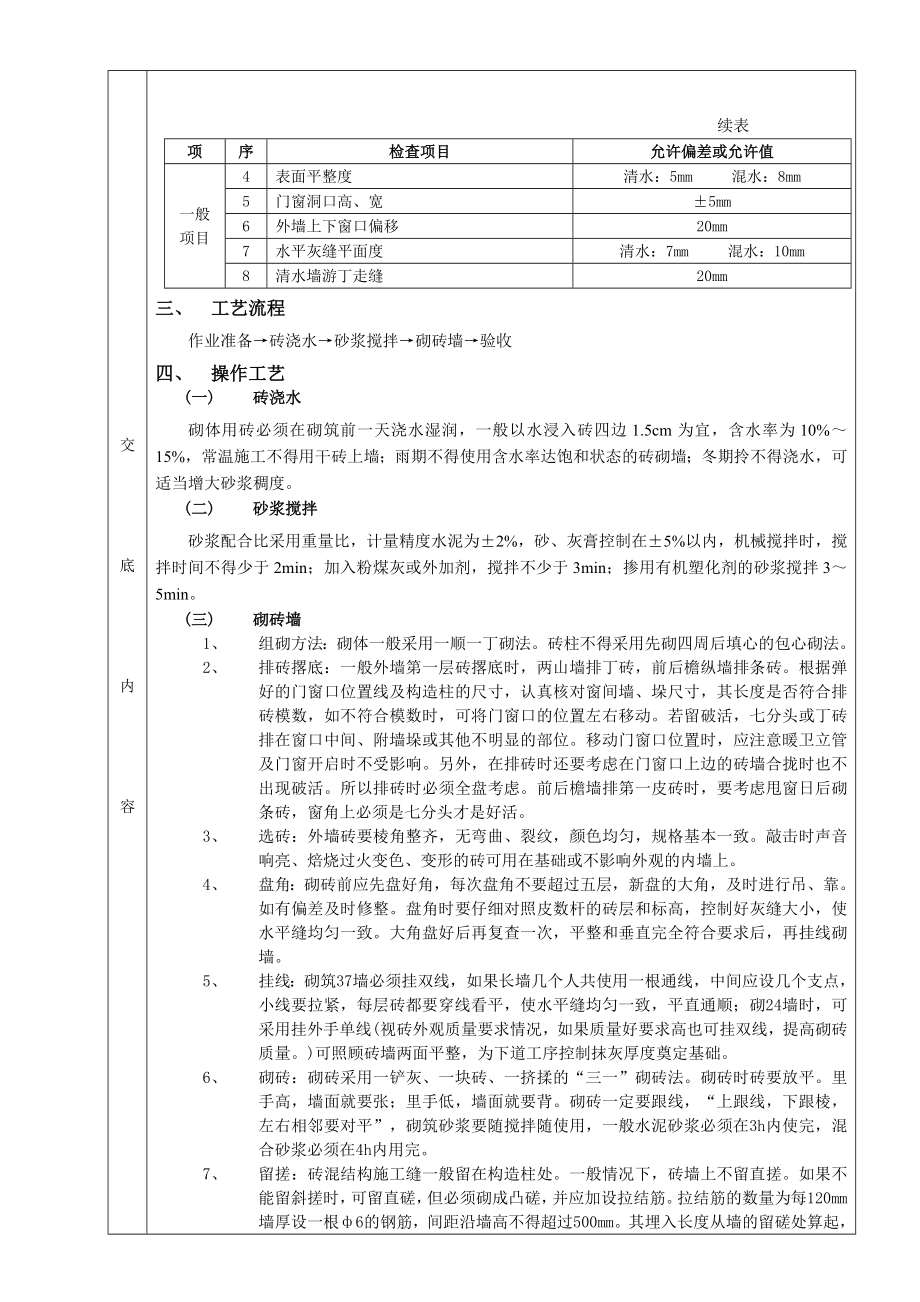 砖砌体砌筑工程技术交底.doc_第2页