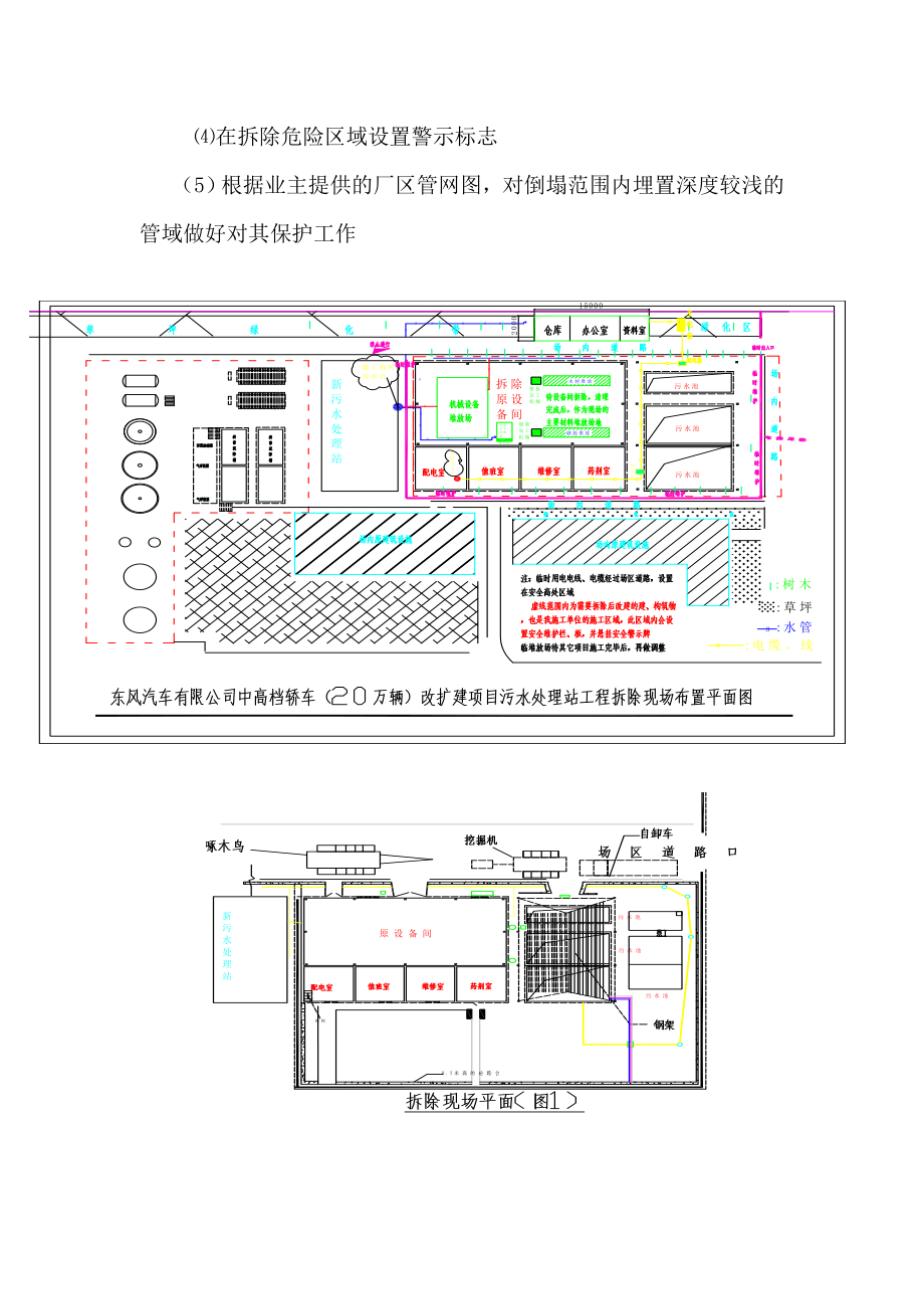 湖北某汽车厂改扩建项目污水处理站拆除工程施工方案(附施工平面图).doc_第3页