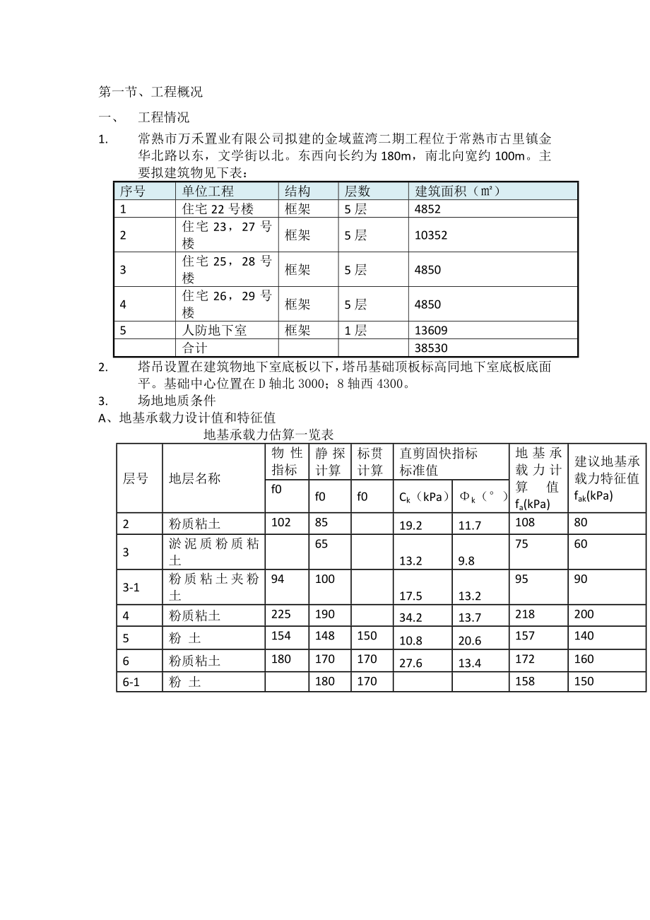 江苏某小区多层框架结构住宅楼塔吊基础施工方案.docx_第3页