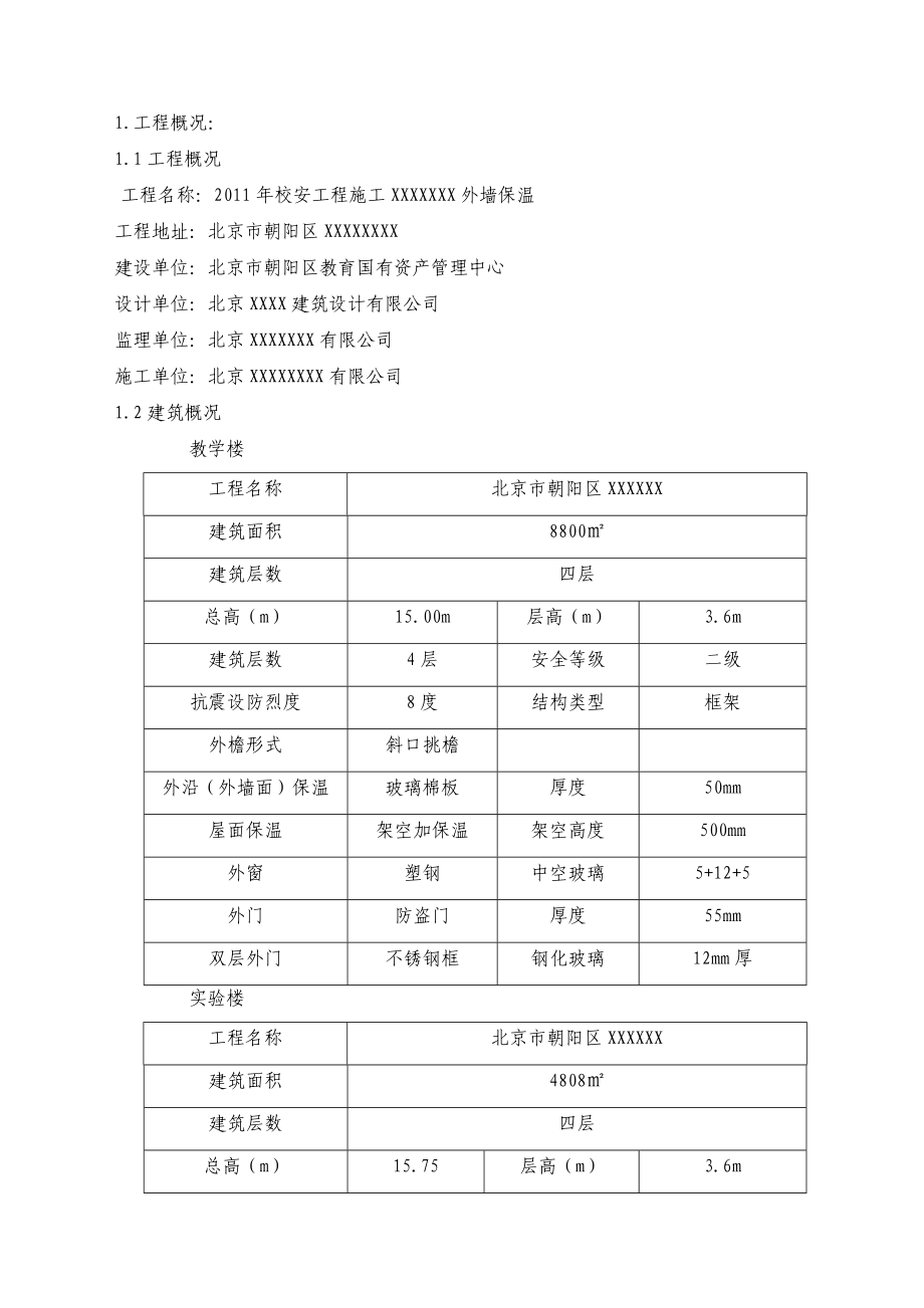 北京某校园工程玻璃棉外墙保温施工方案.doc_第2页