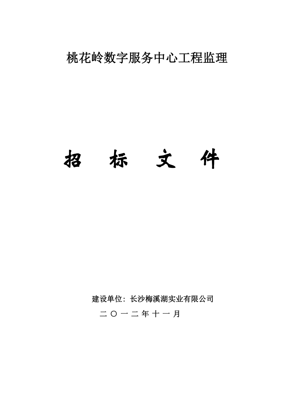 湖南某数字服务中心工程监理招标文件.doc_第1页