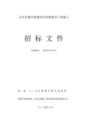 安徽某村水泥路建设工程施工招标文件.doc