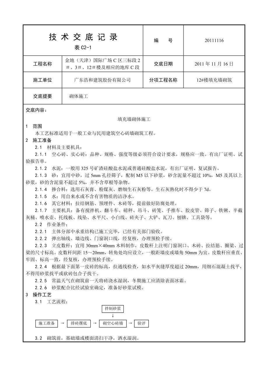 住宅楼及地库填充墙砌体技术交底.doc_第1页