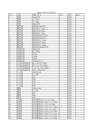 临汾年10月建设工程材料信息价.xls