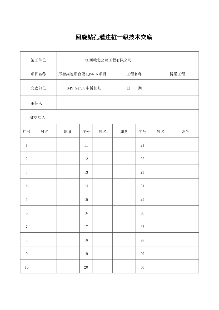 中桥桩基回旋钻孔灌注桩一级技术交底.doc_第1页