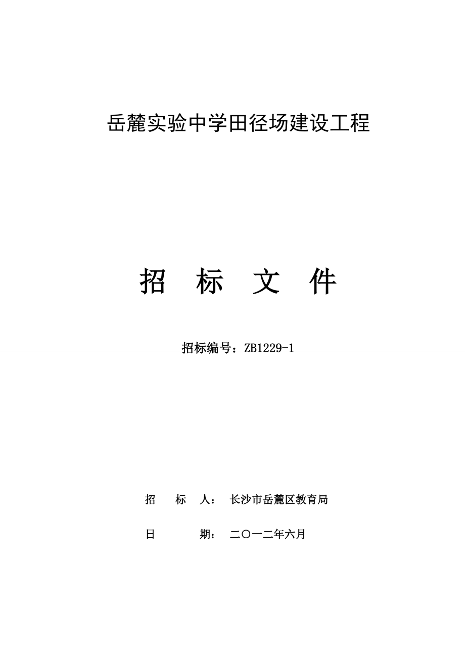 湖南长沙岳麓实验中学田径场建设工程招标文件.doc_第1页