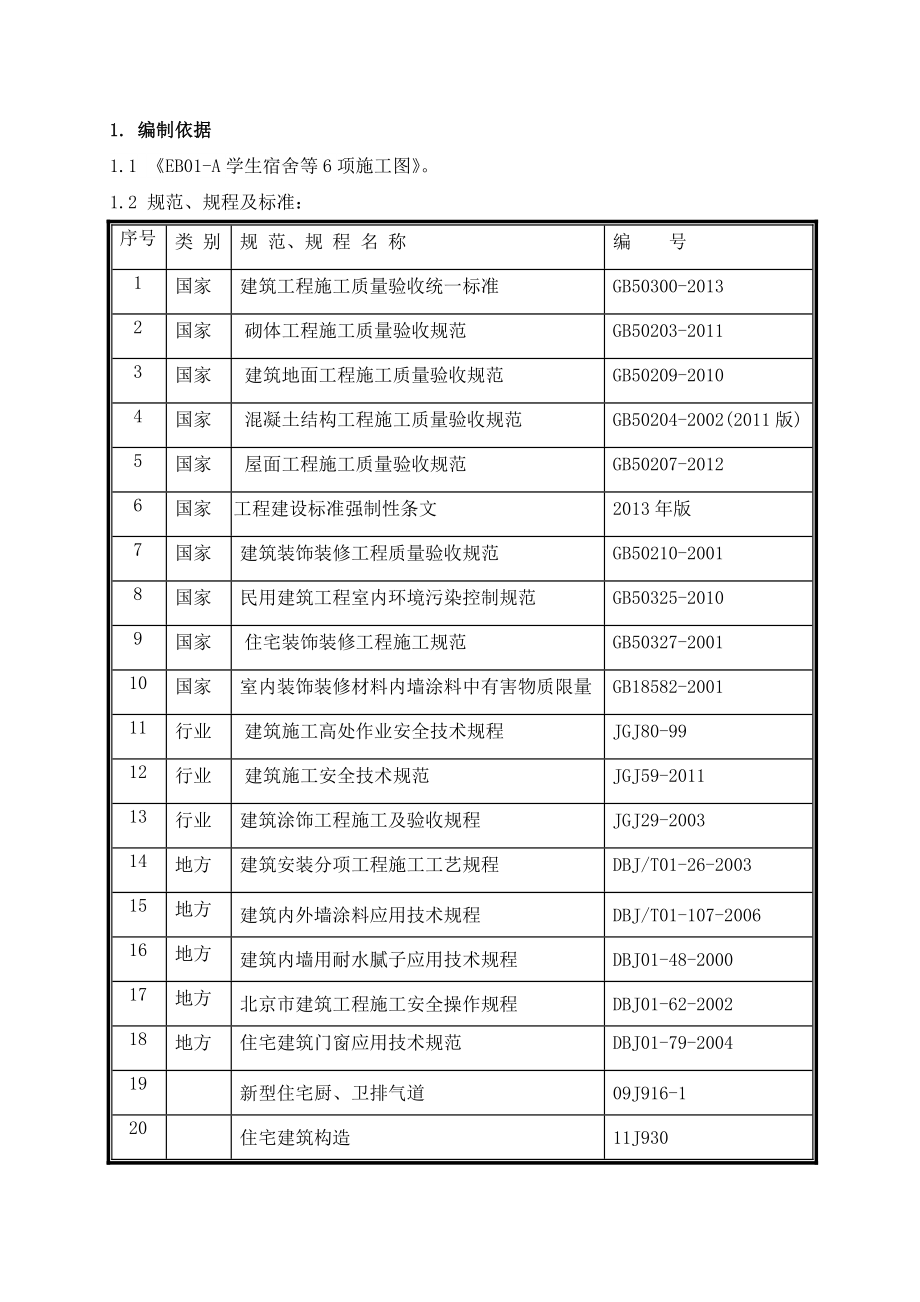 北京某高校学生宿舍楼二次结构装修施工方案(结构长城杯).doc_第3页