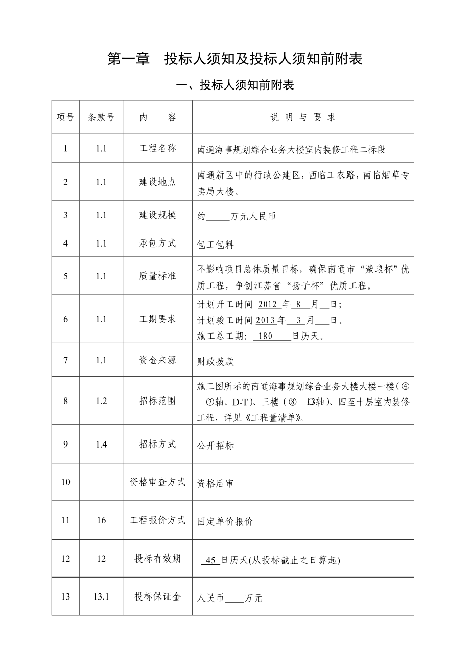 江苏南通海事规划综合业务大楼室内装饰工程招标文件.doc_第3页