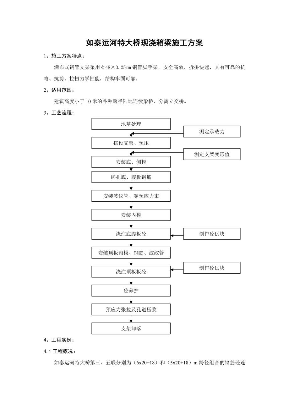 特大桥现浇箱梁施工工艺钢管支架.doc_第1页