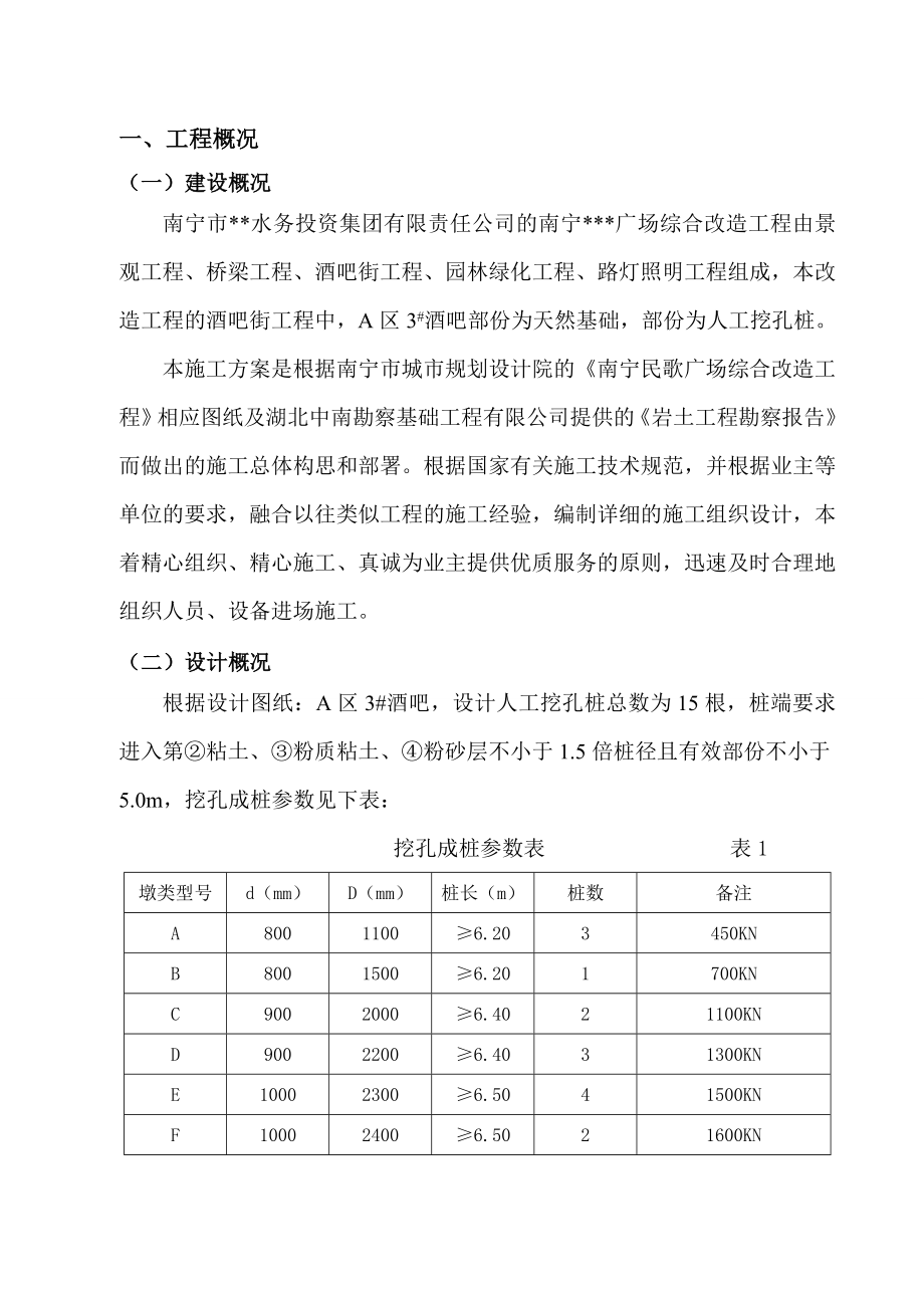 广西广场综合改造工程人工挖孔桩施工方案.doc_第3页