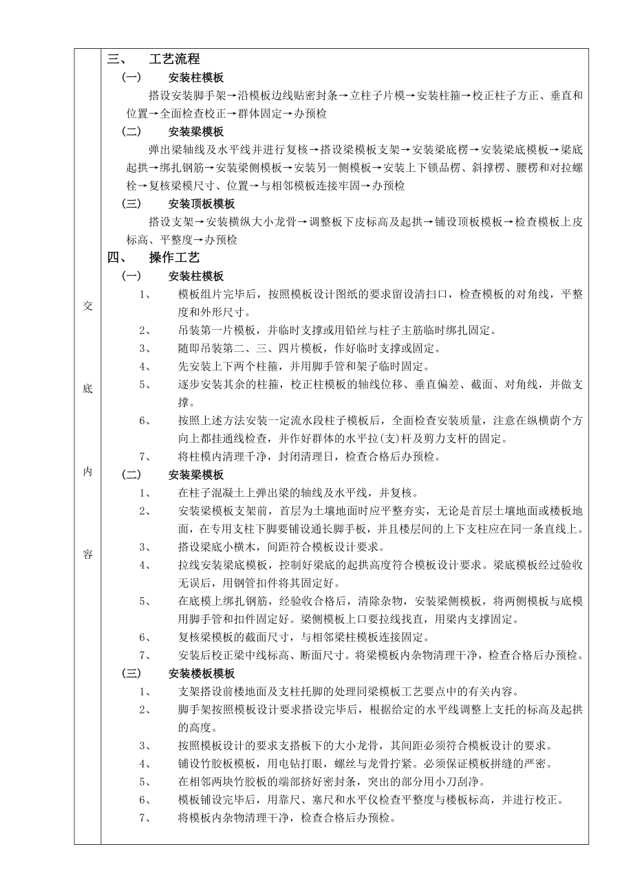 框架结构模板工程技术交底.doc_第2页