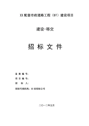 某配套市政道路工程（BT）建设项目招标文件.doc