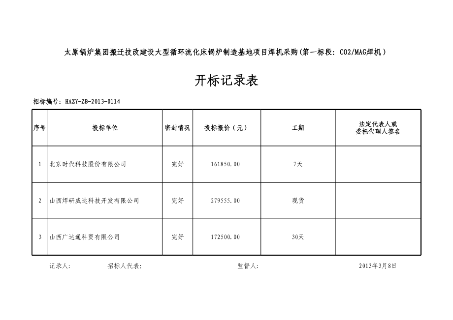 山西某工业搬迁项目焊机报价汇总表(第一标段).xls_第2页