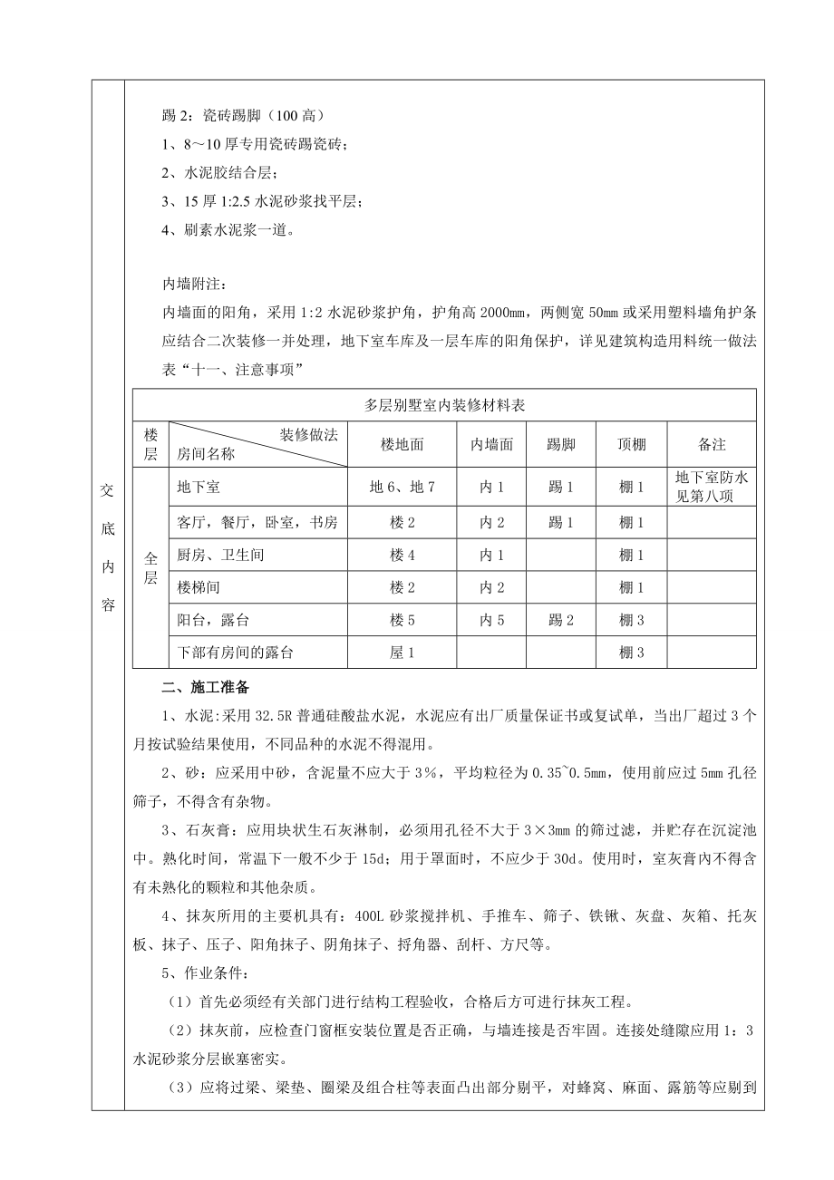 某别墅内墙抹灰施工技术交底.doc_第2页