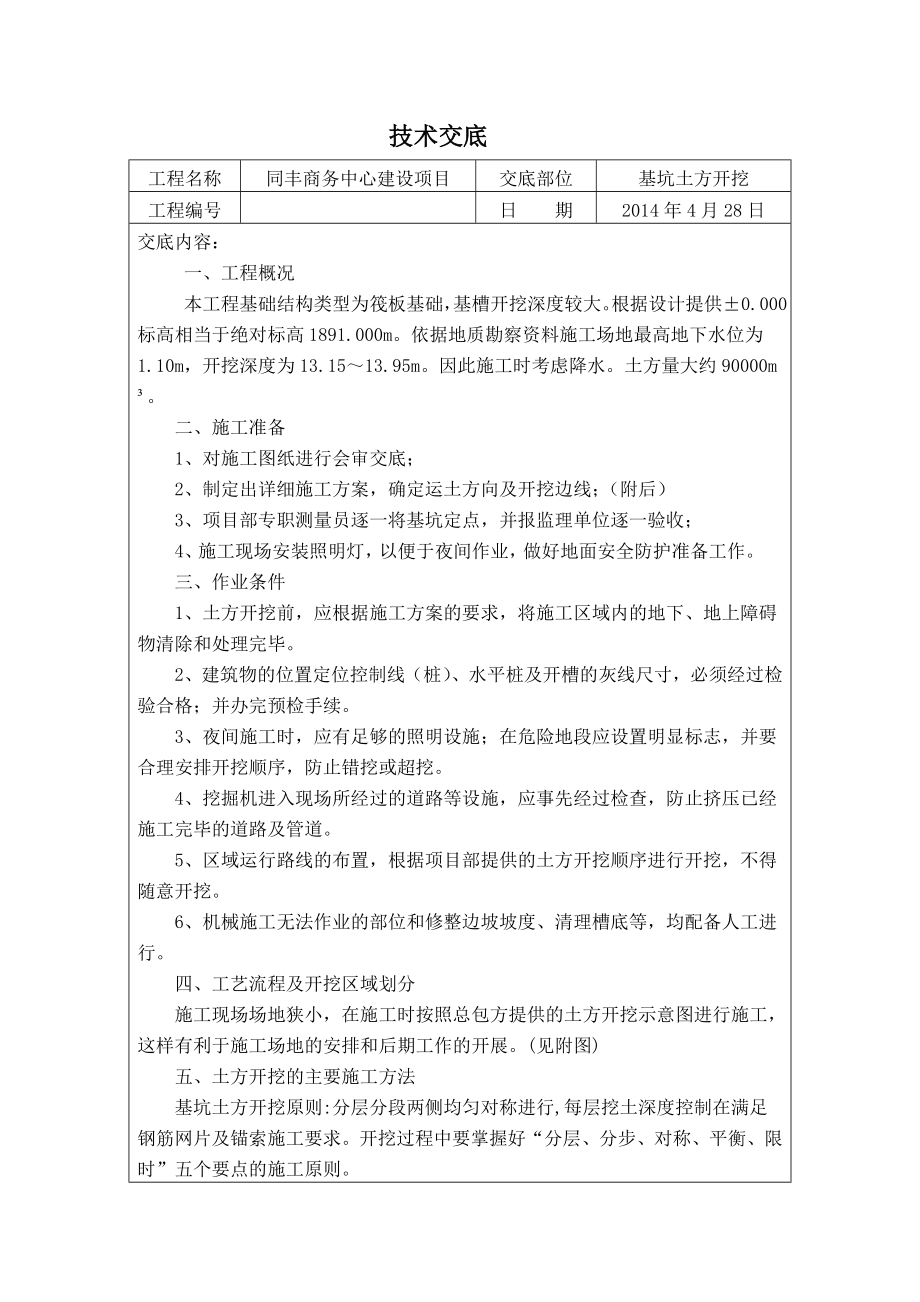 商务楼项目基坑土方开挖技术交底.doc_第1页